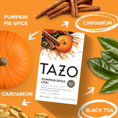 TAZO loose tea close-up with spices, reveals texture and natural ingredients