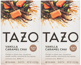 TAZO front packaging showing vanilla caramel chai and convenience