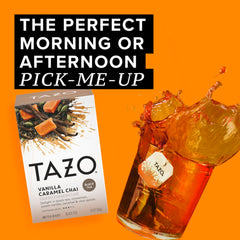 TAZO poured chai latte with milk showcasing creamy taste
