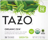 TAZO front packaging showing organic Zen tea for clear product identification and quality