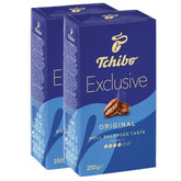 Tchibo front packaging showing twin vacuum pouches and brand visibility for freshness