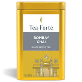 Tea Forte front canister showcasing packaging and freshness benefits