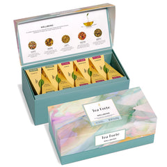 Tea Forté presentation box front view showing elegant gift packaging and variety