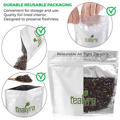 Tealyra brewed cup of Cream Earl Grey Moonlight in hand highlighting aroma and comforting sip