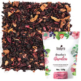 Tealyra front packaging showing Grandma's Garden fruit blend, vivid and ready to brew