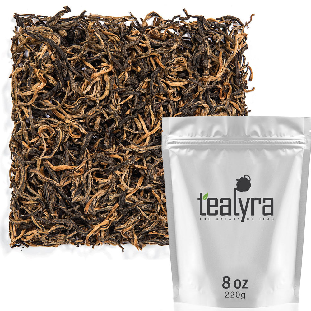 Tealyra front packaging showing Yunnan Golden Special and benefits