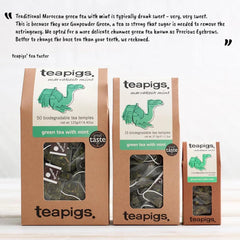 teapigs close-up of whole green leaves and peppermint pieces for fuller flavor