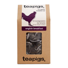 teapigs front packaging showing 50 count and bold breakfast branding, clear benefit