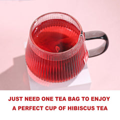 TEARELAE brewed hot cup with deep red infusion demonstrating vibrant color and aroma