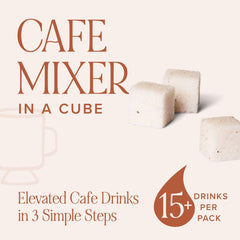 Teaspressa cube close-up showing fine sugar texture and real vanilla specks