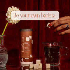 Teaspressa open pack revealing neat rows of vanilla-infused cubes for easy use