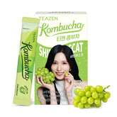 TEAZEN front packet showing Shine Muscat branding and single‑serve sticks for convenient hydration