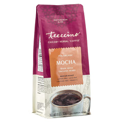 Cup of brewed Teeccino in lifestyle setting demonstrating robust coffee-like flavor