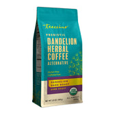 Teeccino front packaging showing 10 oz bag and organic badge, appealing shelf presence