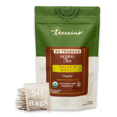 Teeccino front packaging showing bold French Roast and compostable benefits