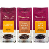 Teeccino front packaging of three-flavor variety pack showing brand and benefits