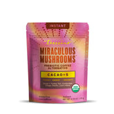 Teeccino front packaging showing Miraculous Mushrooms benefits and servings