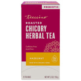 Teeccino front packaging showing hazelnut blend and benefits