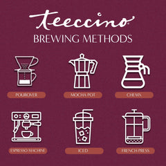Teeccino spoon serve of grounds ready to brew showing convenience