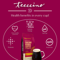 Teeccino chicory root close-up highlighting natural inulin prebiotic