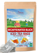 TeeLux front packaging showing family-size decaf pouch and benefits