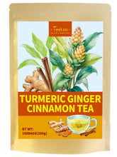 TeeLux front packaging showcasing warm turmeric ginger cinnamon blend benefits