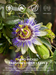 TeeLux passionflower loose leaf detail showing natural leaf texture and quality