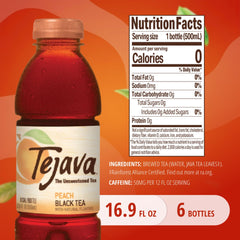 Tejava close-up label highlighting Rainforest Alliance sourcing and clean ingredients