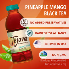 Close-up of Tejava bottle texture and cap emphasizing recyclable rPET construction