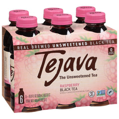 Tejava front packaging showing bottle and raspberry flavor clarity