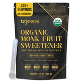 tejonova front packaging showing pure monk fruit and serving count benefit