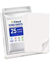 Tekmall front packaging showing 25 A4 edible icing sheets and protection