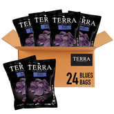 Terra blues chips front packaging showing single 1 oz bag and brand benefit