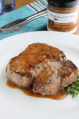 terrapin ridge glaze brushed on pork delivering caramelized finish
