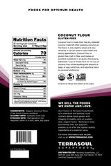 Terrasoul Superfoods fine texture close-up of powdery coconut flour for smooth baking