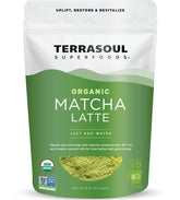Terrasoul front packaging showing label and organic matcha benefits