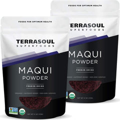 Terrasoul Superfoods front packaging showing two 4 oz pouches and clear branding for convenience