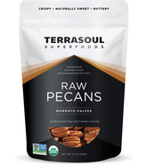 Terrasoul Superfoods front pouch showing organic pecans and label benefits