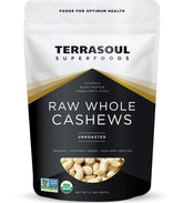 Terrasoul Superfoods front package showing organic 2 lb cashews and clear label benefit