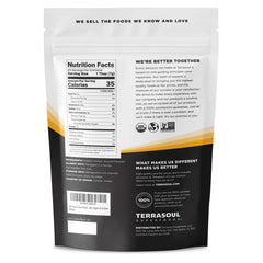 Terrasoul Superfoods close-up of fine golden flax texture showing smooth blendability