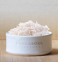 Terrasoul Superfoods toasted flakes in bowl showcasing crunchy topping potential