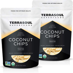 Terrasoul Superfoods toasted coconut front pouch showing packaging and resealable top for freshness