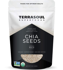 Terrasoul Superfoods front packaging showing 16 oz bag and certifications, convenient resealable pouch
