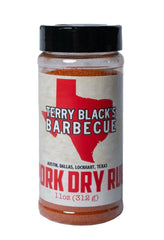 Terry Black's front label showing pork dry rub jar and clear branding for easy recognition