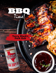 Terry Black's rub applied to ribs before smoking highlighting even coverage and flavor