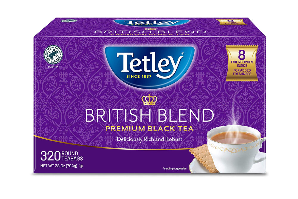 Tetley front packaging showing 320-count and brand for reliable supply