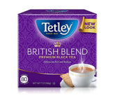 Tetley British Blend front packaging showing brand and pack quantity, for easy identification