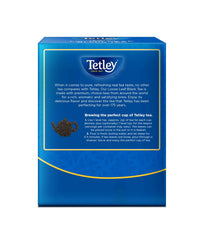 Tetley loose leaf close-up of dark tea leaves highlighting aroma and robust flavor