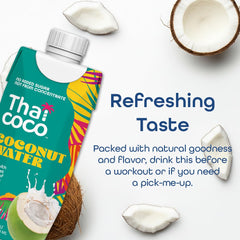 Hand holding Thai Coco carton for easy on-the-go hydration