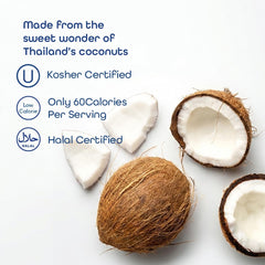 Thai Coco served in glass with ice for refreshing, low-calorie drink